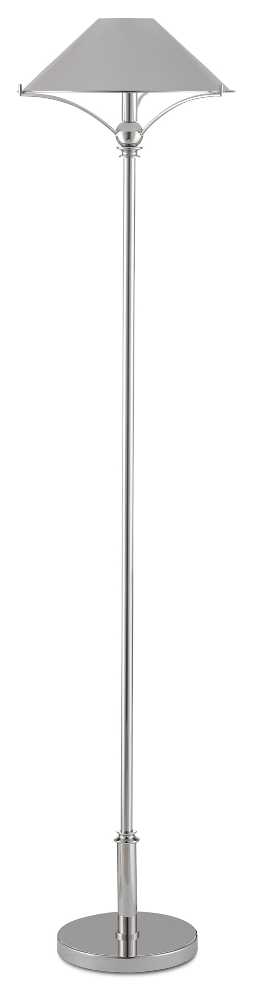 Currey and Company Maarla Nickel Floor Lamp 8000-0051
