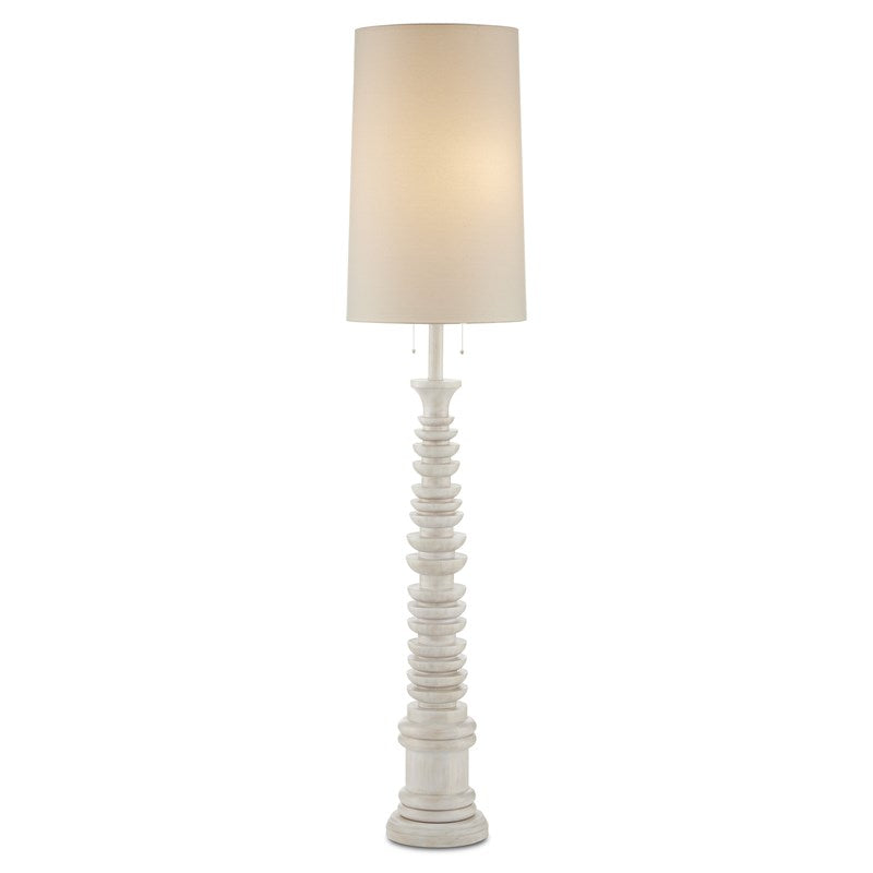 Currey and Company Malayan White Floor Lamp 8000-0112