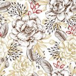 Beige Flowers and Leaves Wallpaper