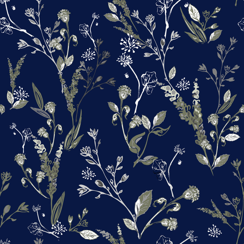 Wildflowers on Dark Background Wallpaper
