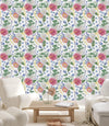 Fashionable White Floral Wallpaper Smart