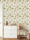 White Wallpaper with Palms