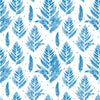 Contemporary Blue Fern Leaves Wallpaper Vogue