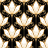Black Wallpaper with Gold Flowers