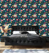Contemporary Dark Floral Wallpaper Fashionable Select