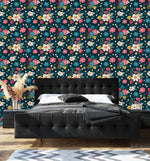 Contemporary Dark Floral Wallpaper Fashionable Select