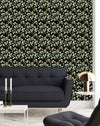 Dark Wallpaper with Poplar Leaves