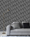Grey Wallpaper with Branches of Tree