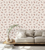 Elegant Beige Leaves Wallpaper Smart Select