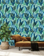 Blue and Green Plant's Leaves Wallpaper