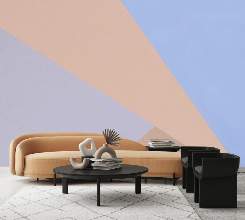 Blue and Beige Pattern Wallpaper