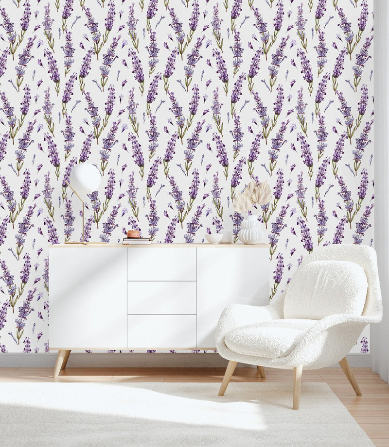 Contemporary Little Purple Flowers Wallpaper Chic