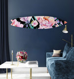 Pink Peony Flowers and Berries Acrylic Surfboard Wall Art