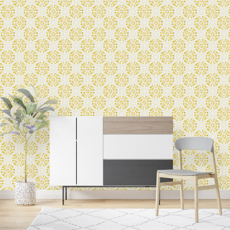 Brightly Yellow Pattern Wallpaper