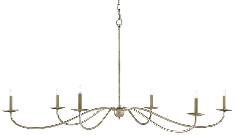 Currey and Company Saxon Chandelier, Silver 9000-0055
