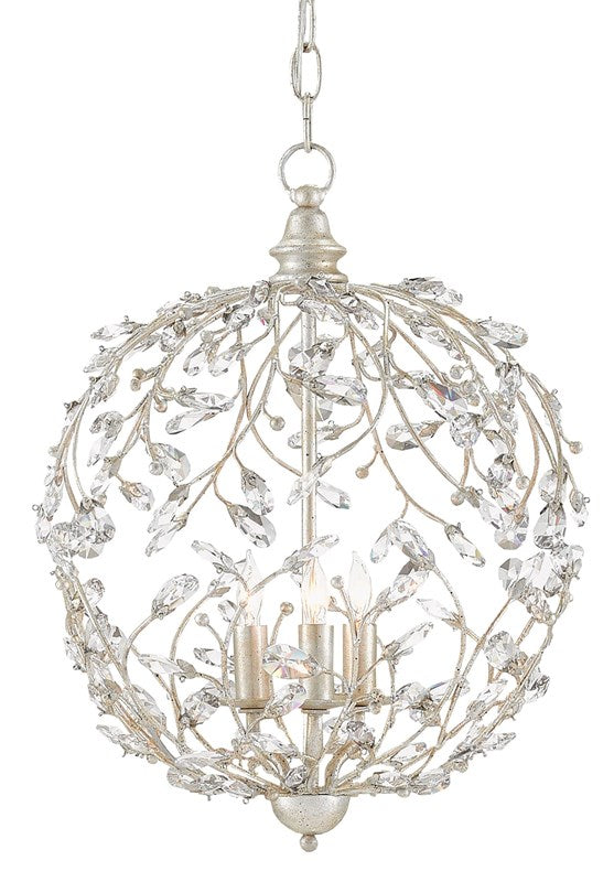 Currey and Company Crystal Bud Silver Orb Chandelier 9000-0076