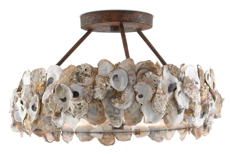 Currey and Company Oyster Semi-Flush 9000-0265 - LOVECUP