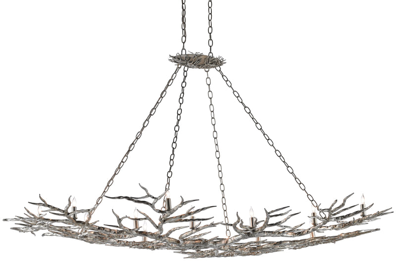 Currey and Company Rainforest Silver Chandelier 9000-0367
