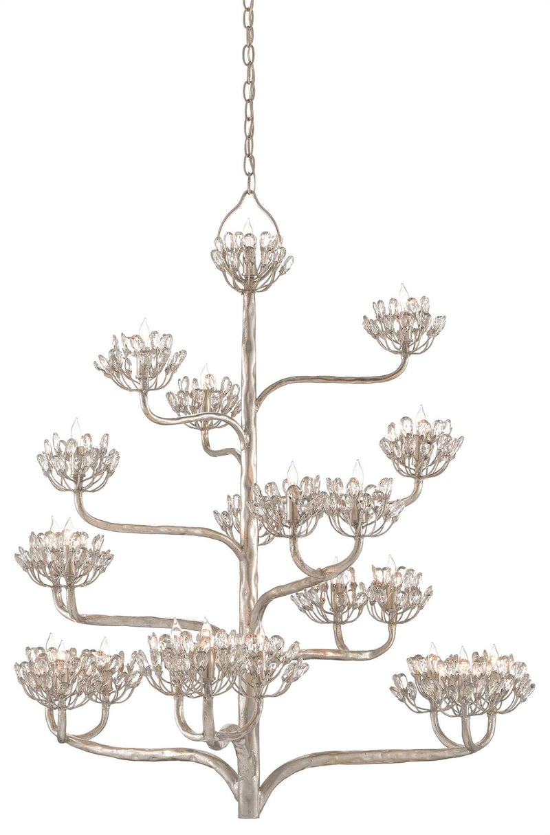 Currey and Company Agave Americana Chandelier, Silver 9000-0373