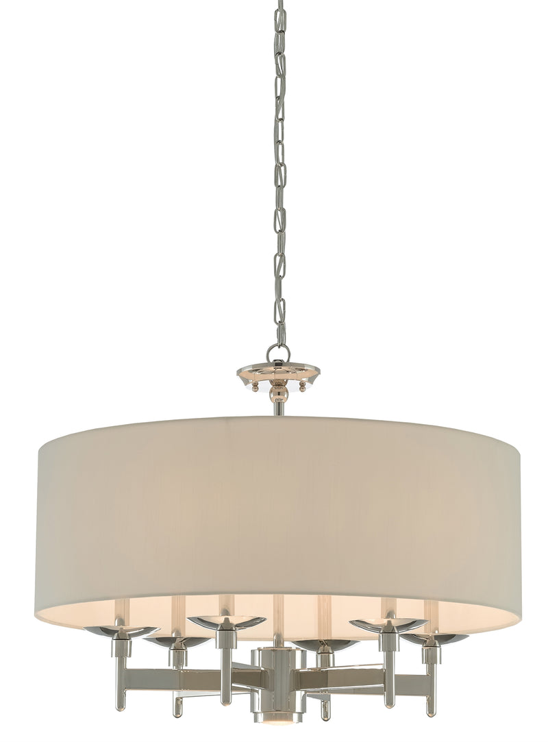 Currey and Company Bering Nickel Chandelier 9000-0424