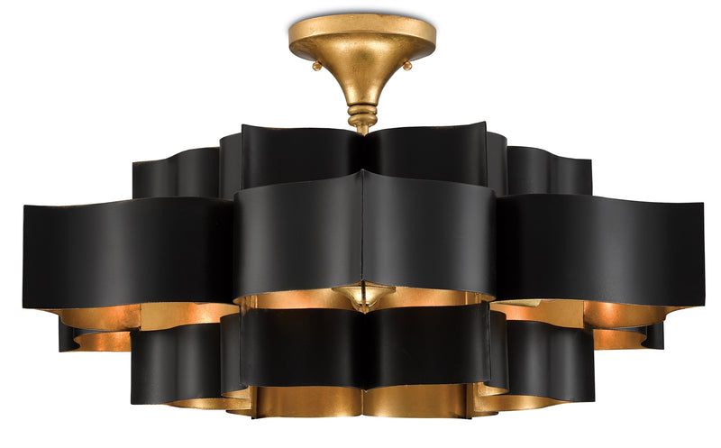 Currey and Company Grand Lotus Black Chandelier 9000-0429