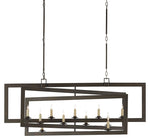 Currey and Company Middleton Bronze Rectangular Chandelier 9000-0525