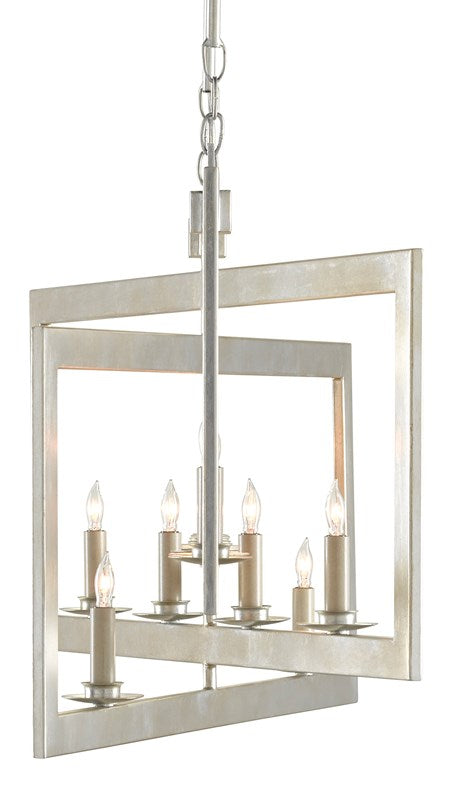 Currey and Company Middleton Rectangular Silver Chandelier 9000-0634