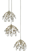 Currey and Company Crystal Bud 3-Light Multi-Drop Pendant 9000-0668