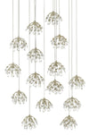 Currey and Company Crystal Bud Round 15-Light Multi-Drop Pendant 9000-0670