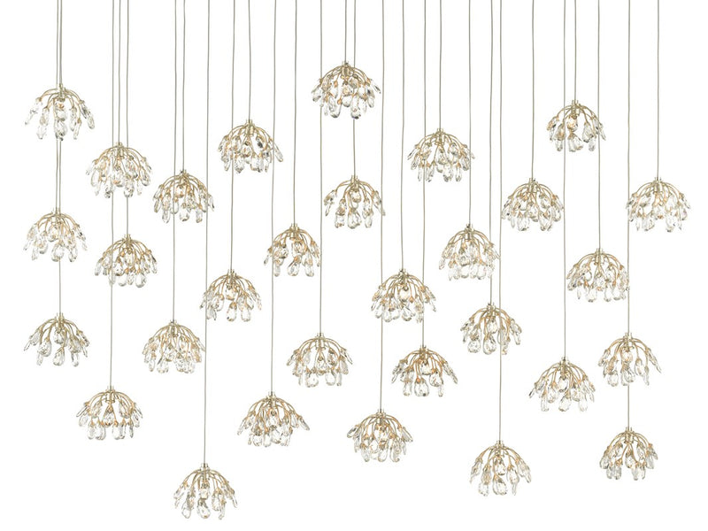 Currey and Company Crystal Bud 30-Light Multi-Drop Pendant 9000-0672