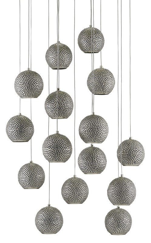 Currey and Company Giro Round 15-Light Multi-Drop Pendant 9000-0684