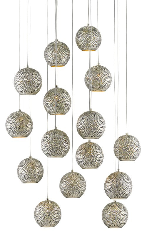 Currey and Company Giro Round 15-Light Multi-Drop Pendant 9000-0684