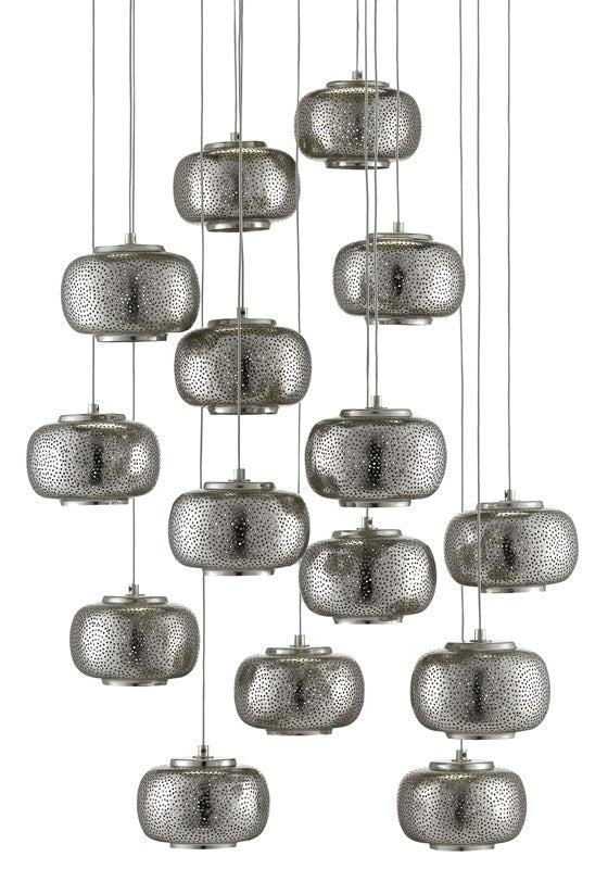 Currey and Company Pepper Round 15-Light Multi-Drop Pendant 9000-0691