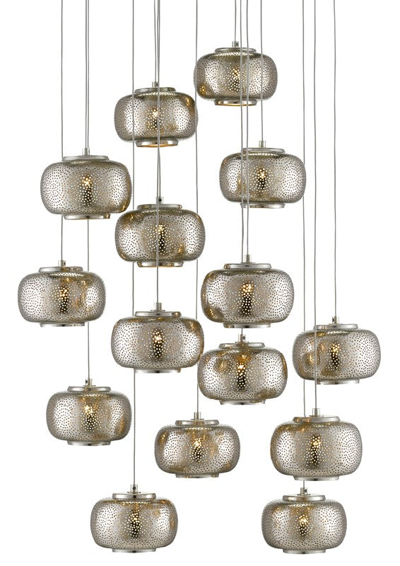 Currey and Company Pepper Round 15-Light Multi-Drop Pendant 9000-0691