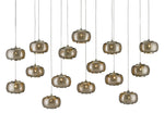 Currey and Company Pepper Rectangular 15-Light Multi-Drop Pendant 9000-0692
