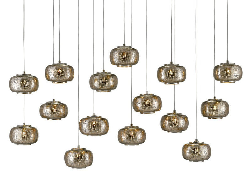 Currey and Company Pepper Rectangular 15-Light Multi-Drop Pendant 9000-0692