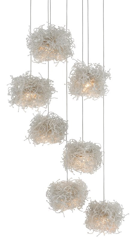 Currey and Company Birds Nest 7-Light Multi-Drop Pendant 9000-0697