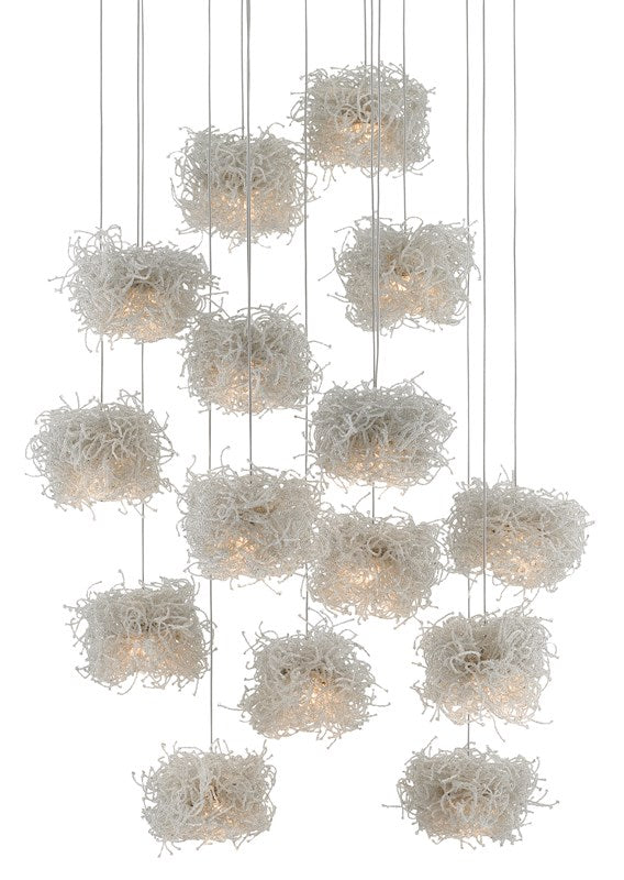 Currey and Company Birds Nest Round 15-Light Multi-Drop Pendant 9000-0698