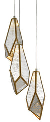 Currey and Company Glace 3-Light Multi-Drop Pendant 9000-0703