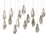 Currey and Company Glace Rectangular 15-Light Multi-Drop Pendant 9000-0706