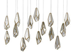 Currey and Company Glace Rectangular 15-Light Multi-Drop Pendant 9000-0706
