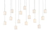 Currey and Company Dove Rectangular 15-Light Multi-Drop Pendant 9000-0713