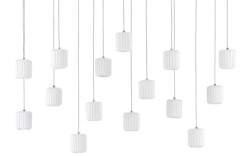 Currey and Company Dove Rectangular 15-Light Multi-Drop Pendant 9000-0713