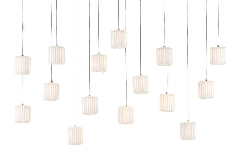 Currey and Company Dove Rectangular 15-Light Multi-Drop Pendant 9000-0713