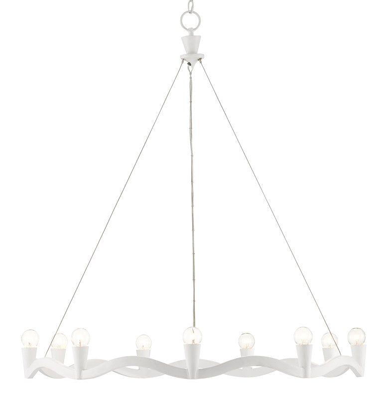Currey and Company Serpentina White Chandelier 9000-0730