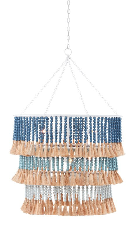 Currey and Company St. Barts Blue Chandelier 9000-0830