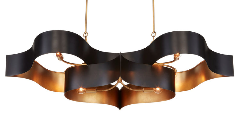 Currey and Company Grand Lotus Black Oval Chandelier 9000-0853