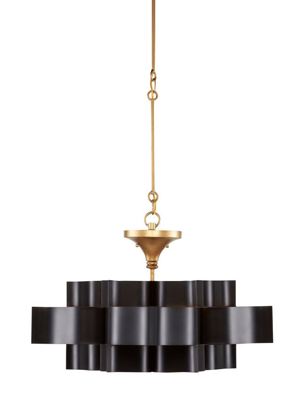 Currey and Company Grand Lotus Black Small Chandelier 9000-0855