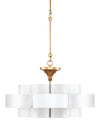Currey and Company Grand Lotus White Small Chandelier 9000-0856