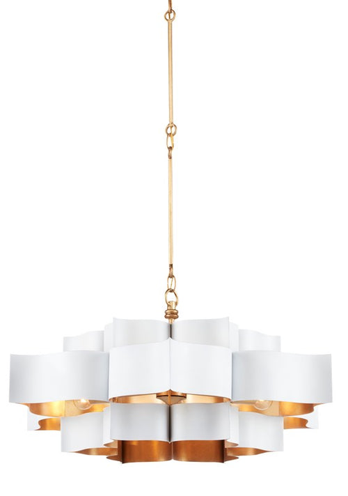 Currey and Company Grand Lotus White Chandelier 9000-0857